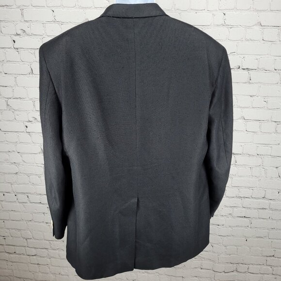 VTG Brooks Brothers Black 100% Silk 2 Button Notch Blazer USA Made Size 44L - Picture 2 of 15